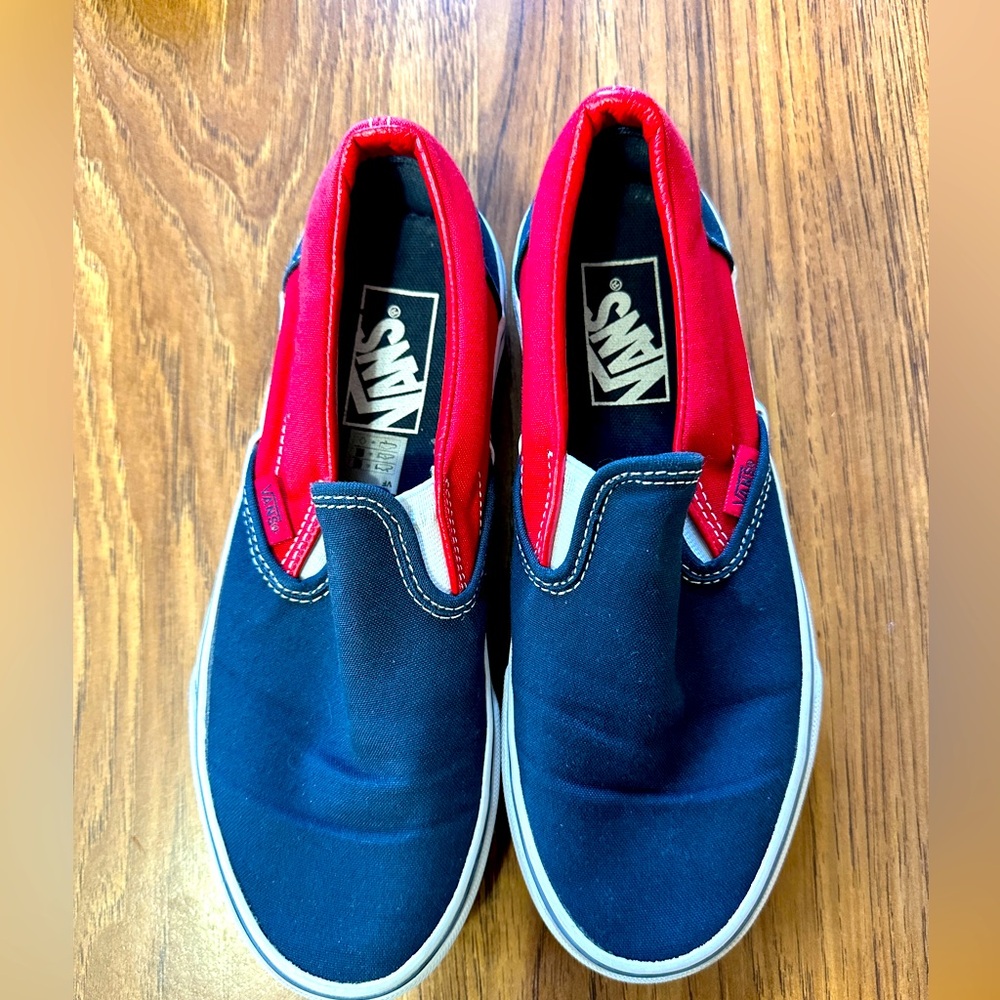 Vans Slip-On Shoes - Navy and Red